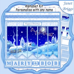 WINTER WONDERLAND Christmas 7.5 Quick Card Kit Create Any Name Alphabet in 2 sizes