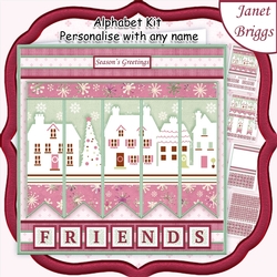 OUR HOUSE TO YOURS Christmas 7.5 Quick Card Kit Create Any Name Alphabet in 2 sizes