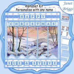 WINTER STREAM Christmas 7.5 Quick Card Kit Create Any Name Alphabet in 2 sizes