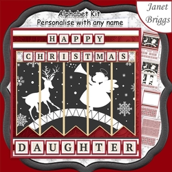 ANGEL & DEER Christmas 7.5 Quick Card Kit Create Any Name Alphabet in 2 sizes