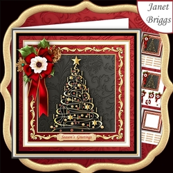 GOLD CHRISTMAS TREE 7.7 Decoupage & Insert Mini Kit