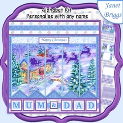 MAGICAL CHRISTMAS NIGHT 7.5 Quick Card Kit Create Any Name Alphabet in 2 sizes