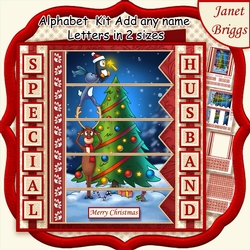 DECORATING THE CHRISTMAS TREE 7.5 Quick Card Kit Create Any Name Alphabet in 2 sizes