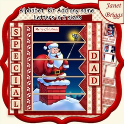 SANTA SELFIE Christmas 7.5 Quick Card Kit Create Any Name Alphabet in 2 sizes