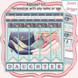 HANDBAGS & SHOES 7.5 Alphabet and Age Quick Card Kit Create Any Name