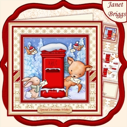 DEER SANTA 8x8 Christmas Decoupage & Insert Mini Kit