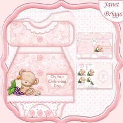 Pink Christening Gown Shaped Card Mini Kit