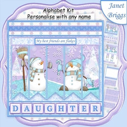 MY BEST FRIENDS ARE FLAKES Christmas 7.5 Quick Card Kit Create Any Name Alphabet in 2 sizes