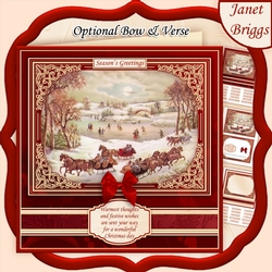 SLEIGH RIDE CHRISTMAS SCENE 7.8 Quick Card & Insert