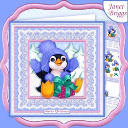 PENGUIN GIFT Christmas 8x8 Decoupage & Insert Mini Kit