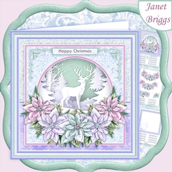 FOREST DEER Christmas Decoupage & Insert 8x8 Mini Kit