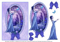 Oval Fantasy Scene in Lilacs Quick Card