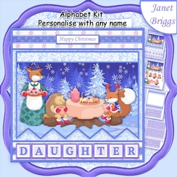 CHRISTMAS TEA PARTY 7.5 Decoupage Mini Kit Create Any Name Alphabet in 2 sizes