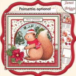 CHRISTMAS SQUIRREL WAITING FOR SANTA 8x8 Decoupage & Insert Mini Kit