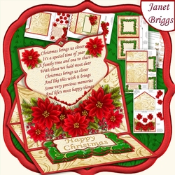 CHRISTMAS POINSETTIA 6x6 Envelope Easel Kit