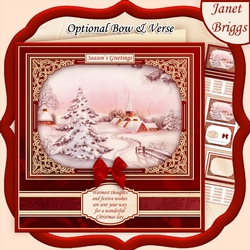 WINTER HAMLET CHRISTMAS SCENE 7.8 Quick Card & Insert