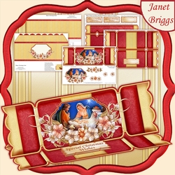 CHRISTMAS NATIVITY Large Dl Christmas Cracker Easel Card Kit