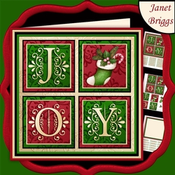 JOY SQUARES & Christmas Stocking 7.5 Quick Layer Card & Insert
