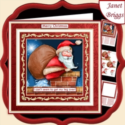 SANTAS LEG OVER Christmas 7.7 Decoupage & Insert Mini Kit