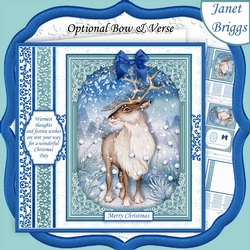 CHRISTMAS FOREST DEER 7.8 Quick Christmas Card & Insert