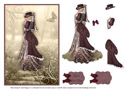 Elegant Vintage Lady in Plum and Sepia
