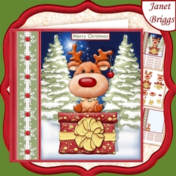 CHRISTMAS CHEER FROM REINDEER 7.5 Decoupage & Insert Mini Kit