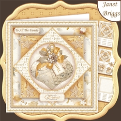 GOLD & WHITE CHRISTMAS BAUBLE 7.5 Decoupage & Insert Mini Kit