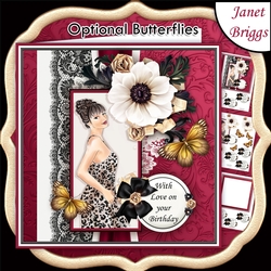 LADY IN ANIMAL PRINT DRESS 7.5 Decoupage & Insert Mini Kit