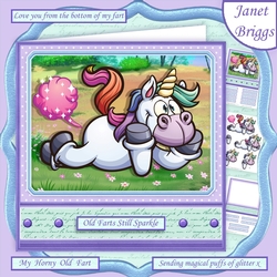 UNICORN FARTS Humorous 7.5 Decoupage & Insert Mini Kit Various Occasions