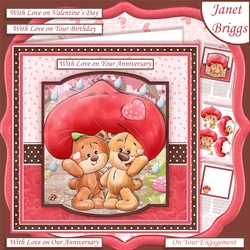 TOGETHER BEARS 7.5 Decoupage & Insert Mini Kit Various Occasions
