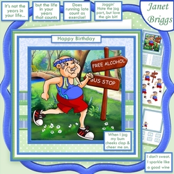 cup843500_68 - JOGGING HUMOUR MALE 7.5 Decoupage & Insert Mini Kit for a Runner