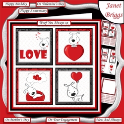 WOOF YOU SQUARES All Occasions 7.5 Quick Layer Card & Insert Mini Kit