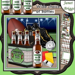 cup845351_68 - RUGBY BEER 6 PACK HIT THE BAR 7.5 Decoupage & Insert Mini Kit