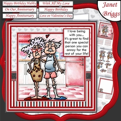 BEING WITH YOU Humorous Stella & Gus 7.5 Decoupage & Insert Mini Kit