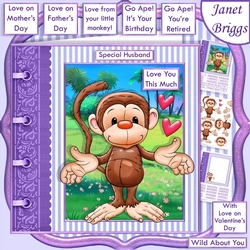 LOVE YOU THIS MUCH Monkey 7.5 Decoupage & Insert Mini Kit