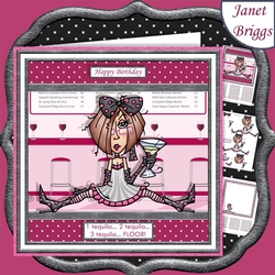 3 TEQUILA FLOOR 7.5 Humorous Decoupage & Insert Mini Kit