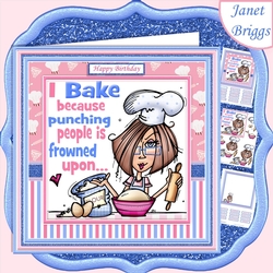 I BAKE BECAUSE 7.5 Humorous Decoupage & Insert Mini Kit