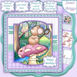 MUSHROOM MOUSE 7.5 Decoupage & Insert Mini Kit
