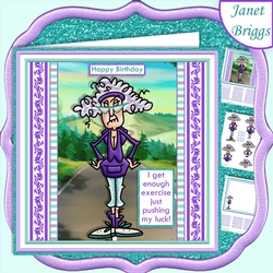 STELLA PUSHING MY LUCK 7.5 Humorous Decoupage & Insert Mini Kit