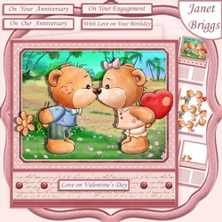 BEARY SPECIAL KISS 7.5 Decoupage & Insert Mini Kit
