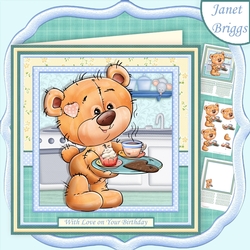 TEDDY BEAR JUST FOR YOU 7.5 Decoupage & Insert Mini Kit