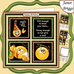 THE BEER DRINKER Humorous 7.5 Quick Card Decoupage & Insert Mini Kit