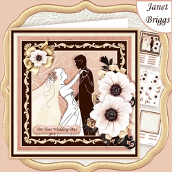 WEDDING BRIDE & GROOM Rose Gold 7.8 Decoupage & Insert Mini Kit