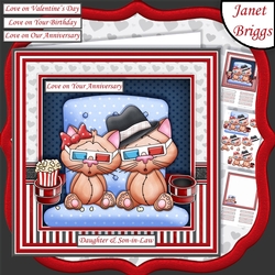 MOVIE NIGHT CATS 7.5 Decoupage & Insert Mini Kit Various Occasions