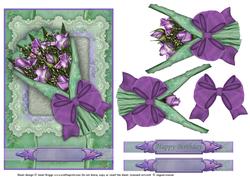 Lavender Rose Bouquet Topper and Decoupage