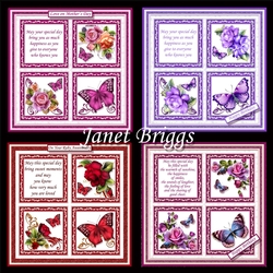 ROSES BUTTERFLIES & VERSES SQUARES 7.5 Quick Layer Cards Bumper Kit