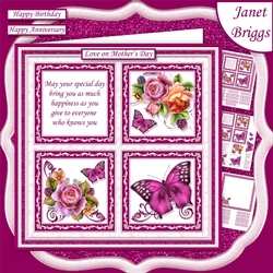 ENGLISH ROSES BUTTERFLIES & VERSE SQUARES 7.5 Quick Layer Card & Insert Mini Kit