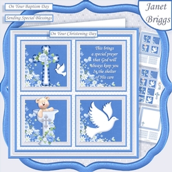 CHRISTENING or BAPTISM Boy Child or adult 7.5 Quick Layer Card