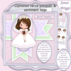 1ST HOLY COMMUNION or CONFIRMATION Girl & Verse 7.5 Decoupage & Insert Mini Kit