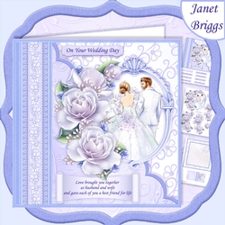 Wedding Day LOVE BROUGHT YOU TOGETHER Blue 8x8 Decoupage Mini Kit